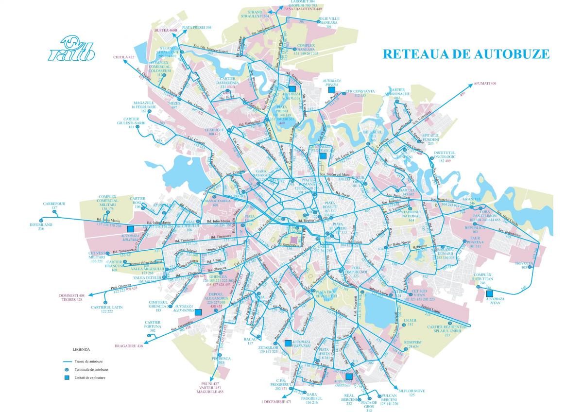 Mappa della stazione degli autobus di Bucarest
