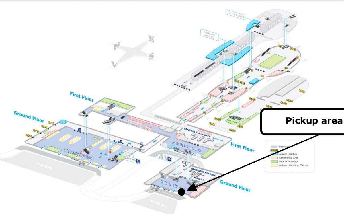 Mappa del terminal dell'aeroporto di Bucarest